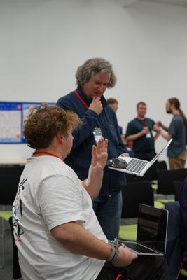 Discussion with computers in hand