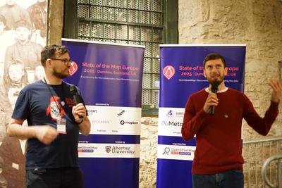 Gregory and Ilya present the OSM Awards prize-giving