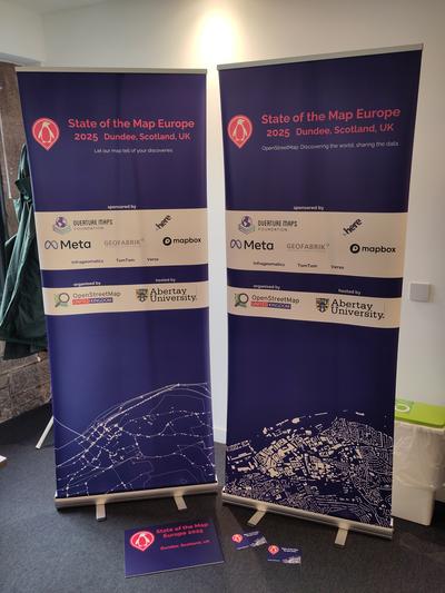 Two of the conference banners. Photo by Gregory Marler