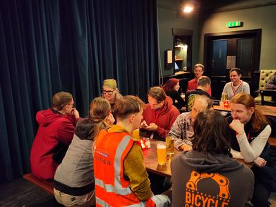 Delegates gathered at Dukes Corner the night before the conference. Photo by Gregory Marler