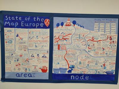 Final map of the conference by artist Cara Rooney. Photo by Gregory Marler