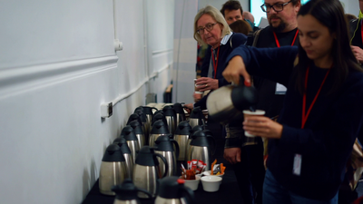 Drinks during a conference break