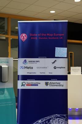 One of the conference banners standing at the university entrance